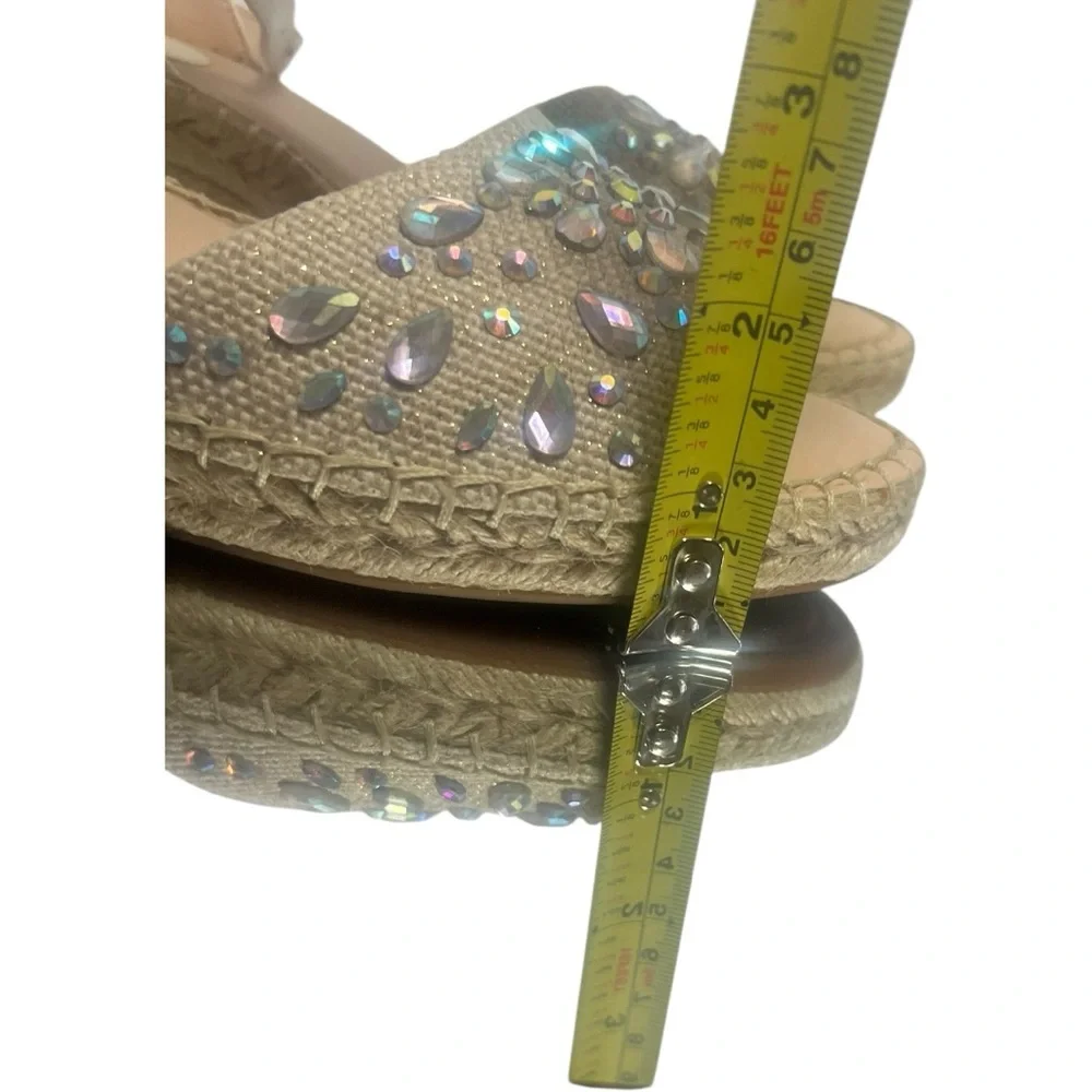 Alex Marie Cream Espadrille Sandals with Ankle Strap 8.5 NIB wedges cream comfy
